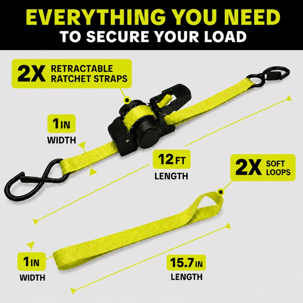 Retractable Ratchet Straps