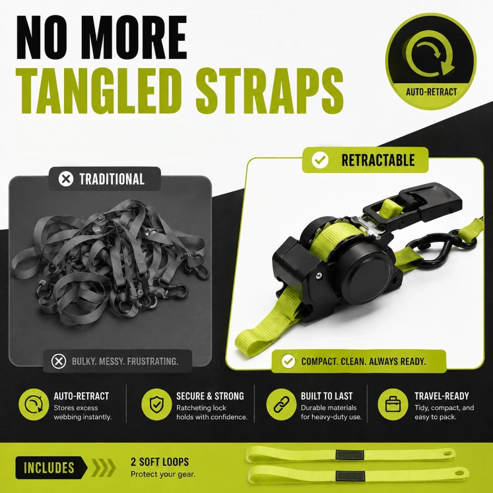 Retractable Ratchet Straps